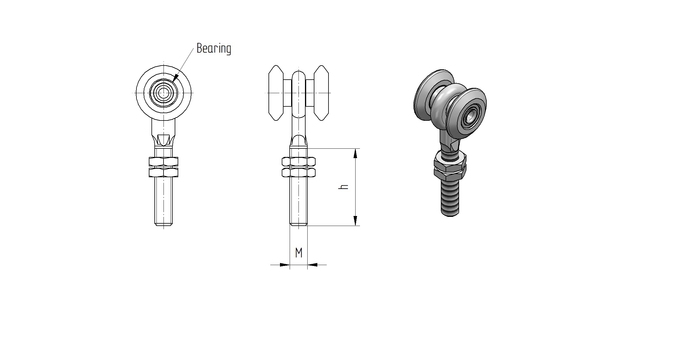 AKB / BRAMY PODWIESZANE / 2-ROLKOWY WÓZEK DO PROFILU 57X67 MM / ZAMAK AKB / BRAMY PODWIESZANE / 2-ROLKOWY WÓZEK DO PROFILU 57X67 MM / ZAMAK