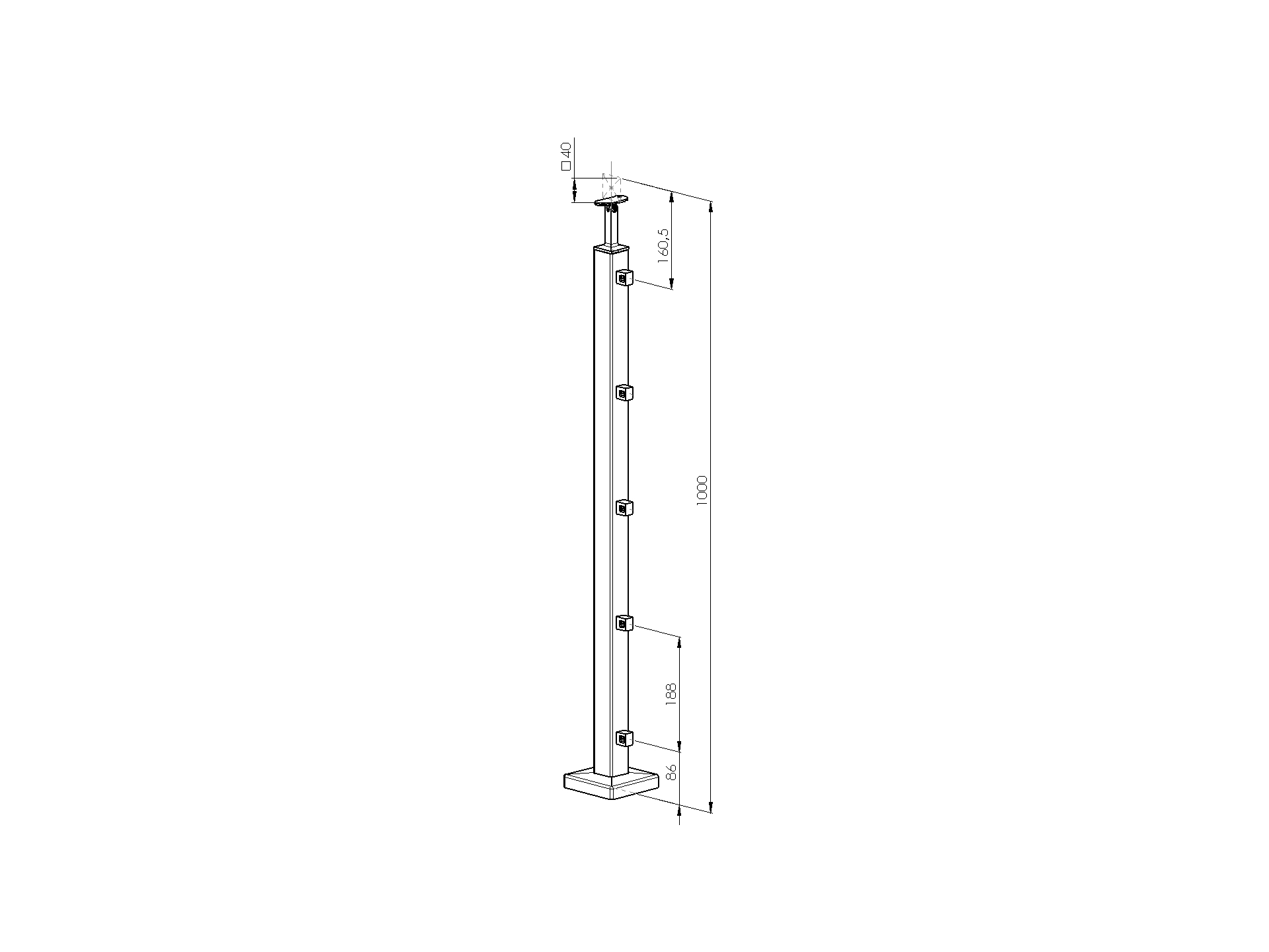 BALUSTRADY NIERDZEWNE / SŁUPKI / SŁUPKI KWADRATOWE / PŁASKIE NIERDZEWNE / SŁUPEK NIERDZEWNY – PROSTO / AISI 304 / PORĘCZ 40x40x2 BALUSTRADY NIERDZEWNE / SŁUPKI / SŁUPKI KWADRATOWE / PŁASKIE NIERDZEWNE / SŁUPEK NIERDZEWNY – PROSTO / AISI 304 / PORĘCZ 40x40x2