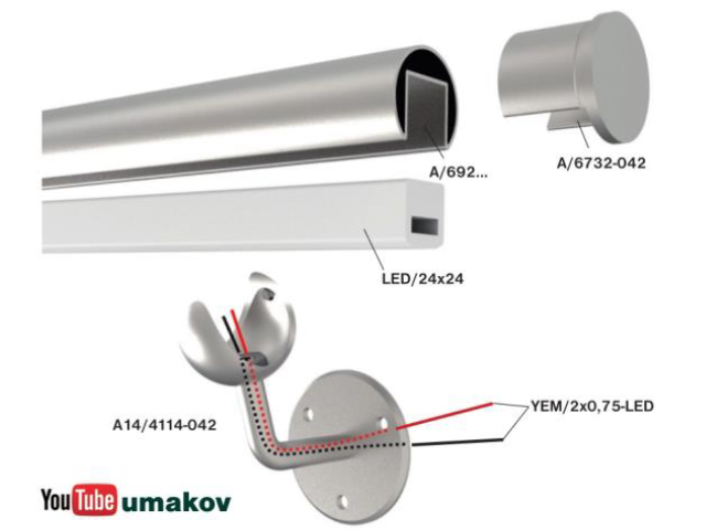 BALUSTRADY NIERDZEWNE / ZESTAW PORĘCZY / PORĘCZE Z PODŚWIETLENIEM iLED / ZINTEGROWANYM OŚWIETLENIEM / 24VDC BALUSTRADY NIERDZEWNE / ZESTAW PORĘCZY / PORĘCZE Z PODŚWIETLENIEM iLED / ZINTEGROWANYM OŚWIETLENIEM / 24VDC
