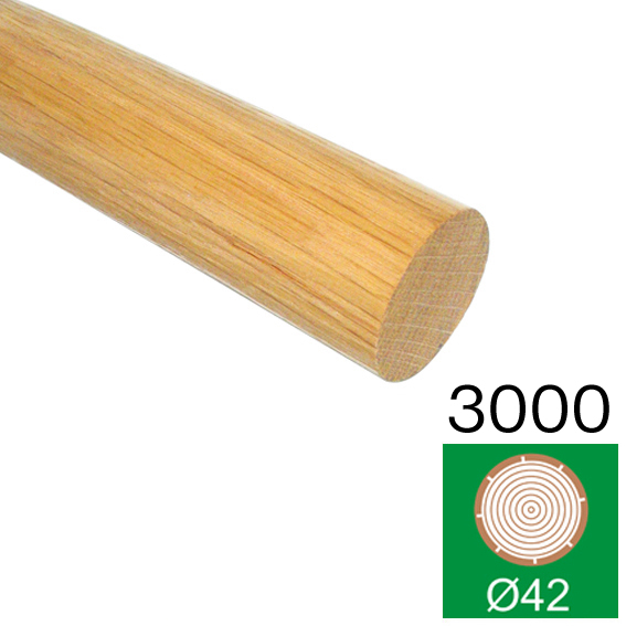 DREWNO / PORĘCZ / FI 42 / DĄB / 3000mm DREWNO / PORĘCZ / FI 42 / DĄB / 3000mm
