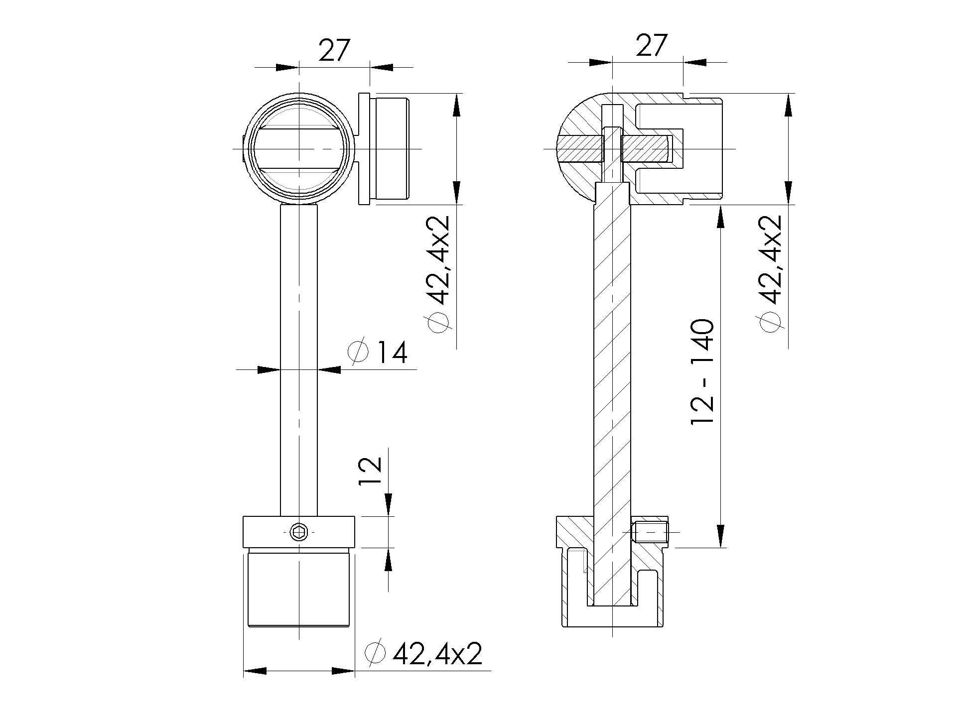 EBN / BOLEC KOLANKO ADAPTER / DLA FI 42 / PRZYŁĄCZ FI 42 / PRZEGUBOWE / AISI 304 / SATYNA EBN / BOLEC KOLANKO ADAPTER / DLA FI 42 / PRZYŁĄCZ FI 42 / PRZEGUBOWE / AISI 304 / SATYNA