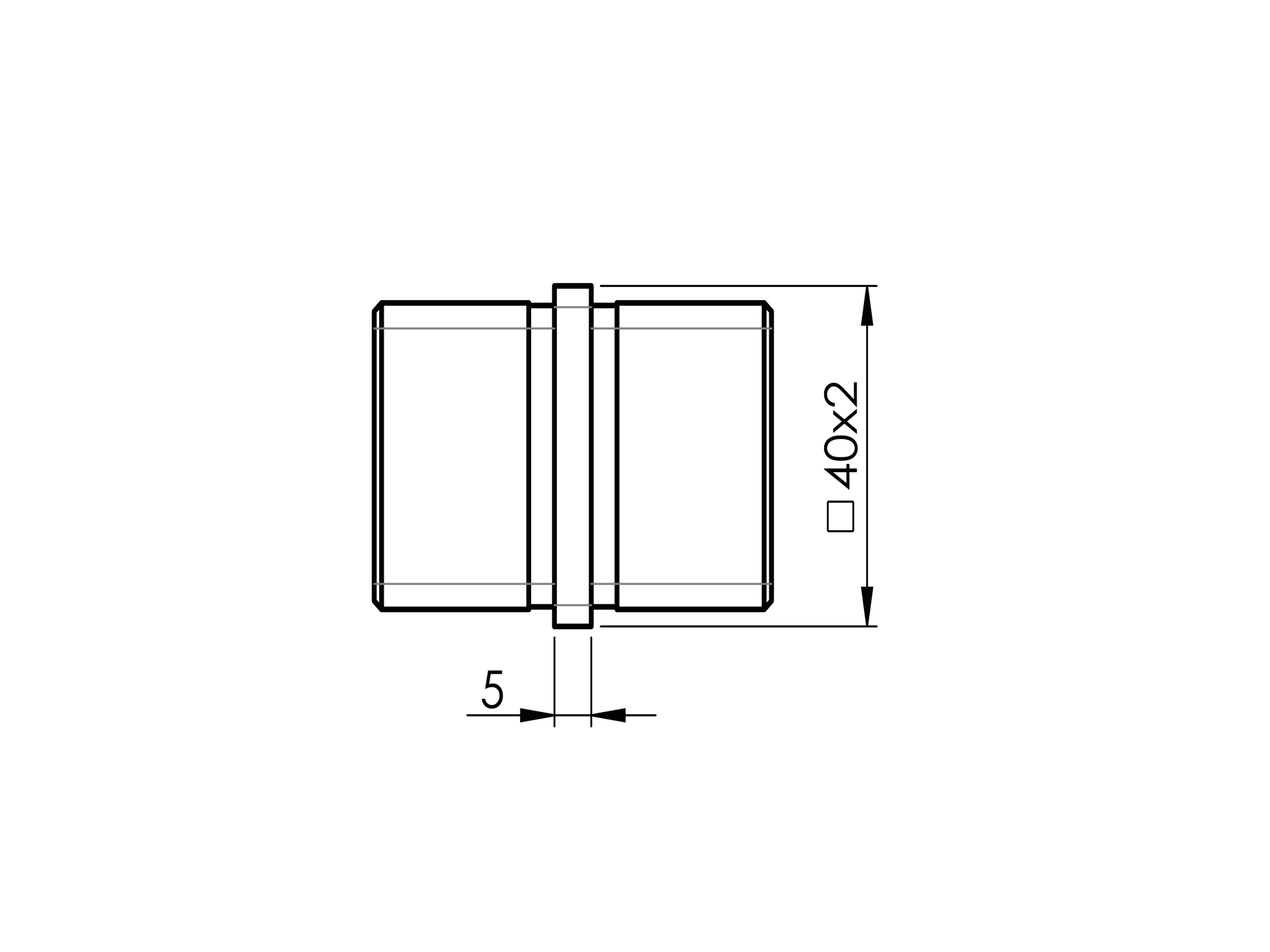 EBN / ŁĄCZNIK PROFILU / 40X40 / AISI 304 / SATYNA EBN / ŁĄCZNIK PROFILU / 40X40 / AISI 304 / SATYNA