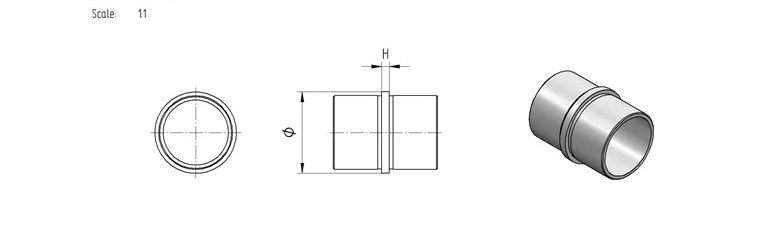 EBN / ŁĄCZNIK RURY / FI 42 / AISI 304 / POLER EBN / ŁĄCZNIK RURY / FI 42 / AISI 304 / POLER