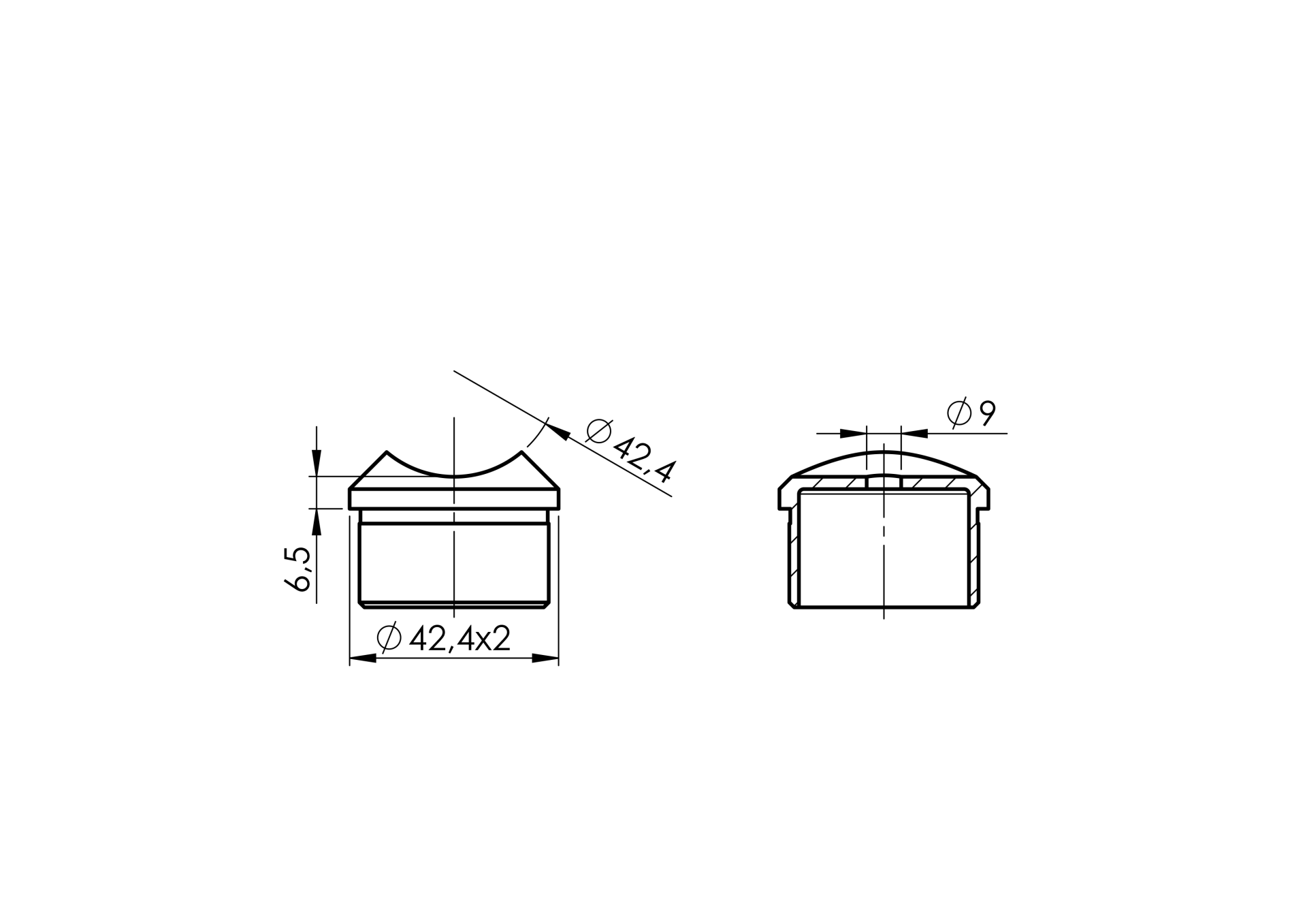 EBN / OTWARTY ADAPTER PORĘCZY PROSTY / DLA FI 42 / PRZYŁĄCZ FI 42 / AISI 304 / SATYNA / S EBN / OTWARTY ADAPTER PORĘCZY PROSTY / DLA FI 42 / PRZYŁĄCZ FI 42 / AISI 304 / SATYNA / S