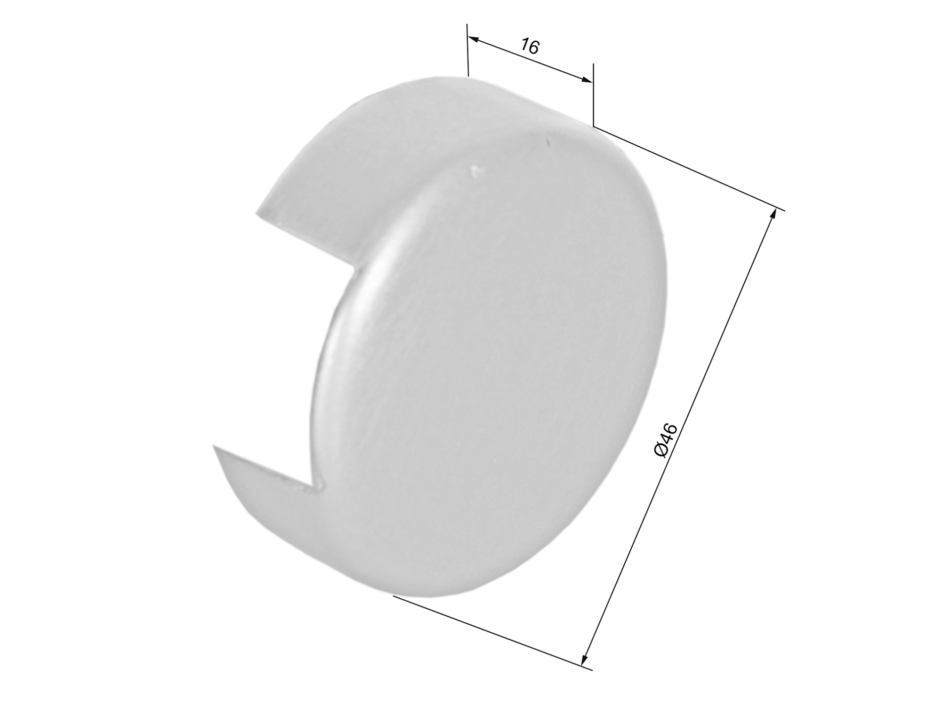 EG / EBN / ZAŚLEPKA PORĘCZY / FI 42 / ALUMINIUM / SATYNA EG / EBN / ZAŚLEPKA PORĘCZY / FI 42 / ALUMINIUM / SATYNA