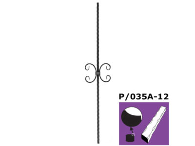 ELEMENTY KUTE / TRALKI / PROSTE / OZDOBNE / TRALKA OZDOBNA / h900, b162mm, P/035A-12×12