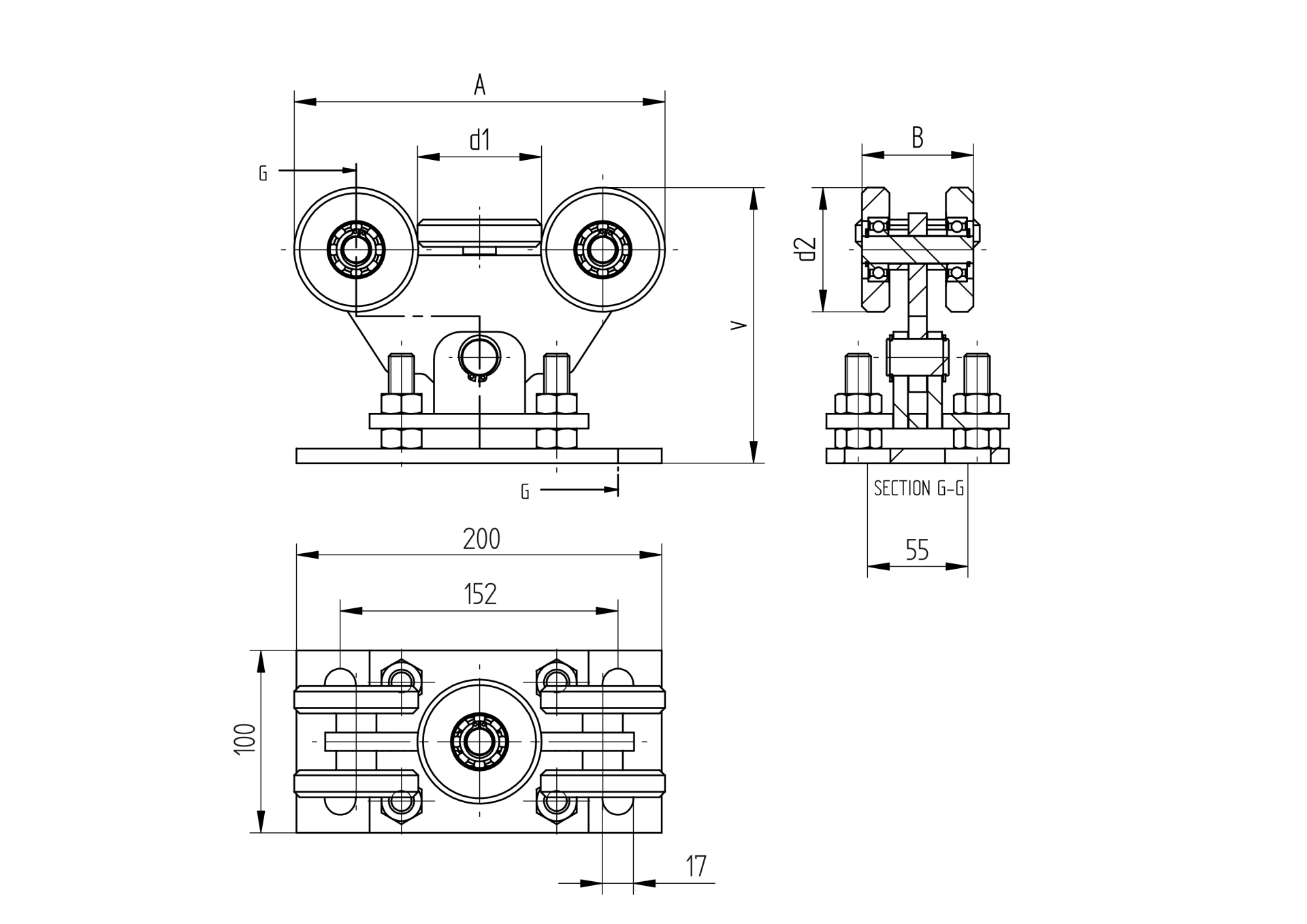 AKB BRAMY SAMONOŚNE / WÓZEK DO BRAMY 5 ROLKOWY / 70X70 / STAL OCYNKOWANA AKB BRAMY SAMONOŚNE / WÓZEK DO BRAMY 5 ROLKOWY / 70X70 / STAL OCYNKOWANA
