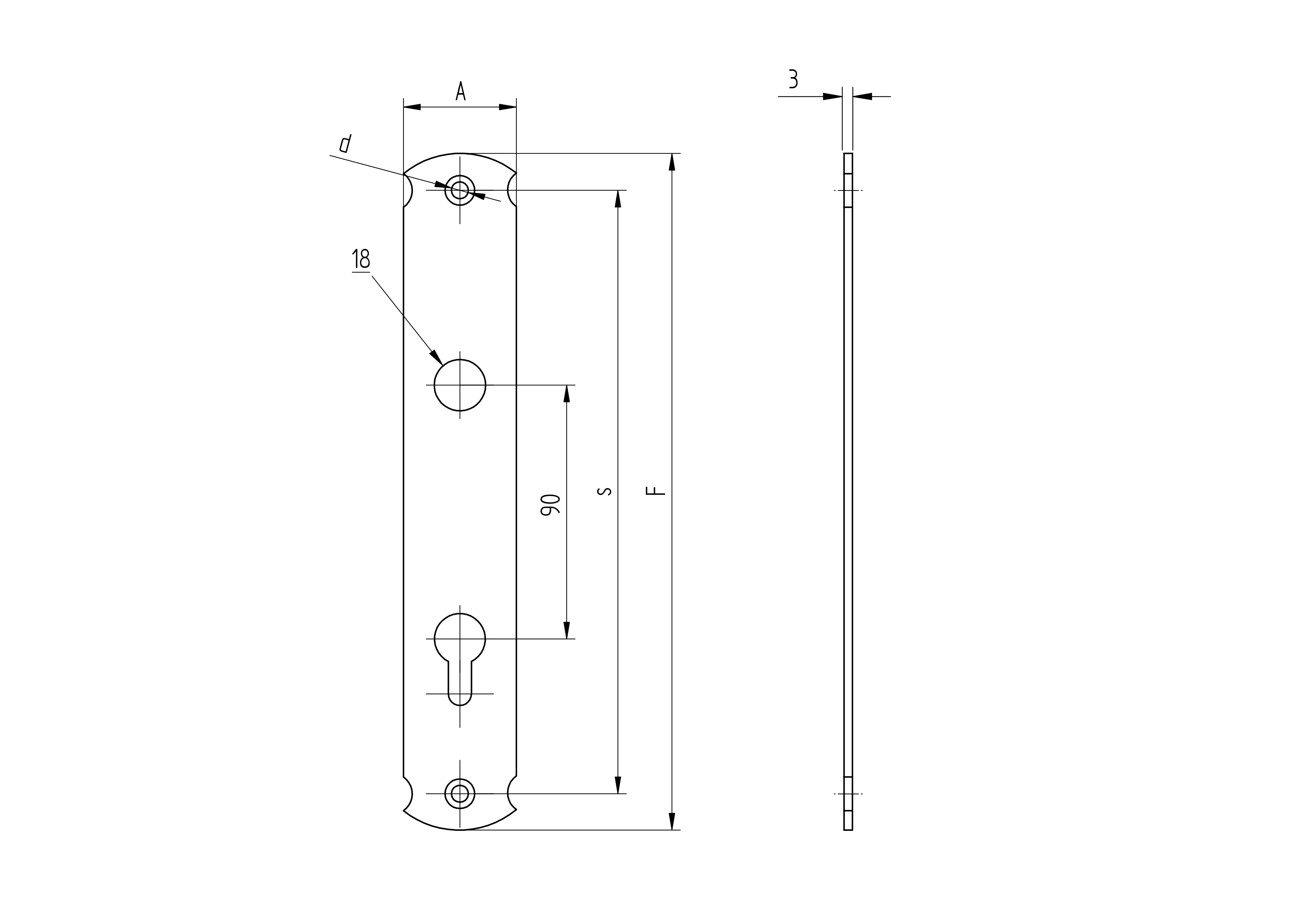 AKB / SZYLDY / SZYLDY DO DRZWI / Z OTWORAMI / 240X40 / T3 / D18 / STAL OCYNKOWANA AKB / SZYLDY / SZYLDY DO DRZWI / Z OTWORAMI / 240X40 / T3 / D18 / STAL OCYNKOWANA