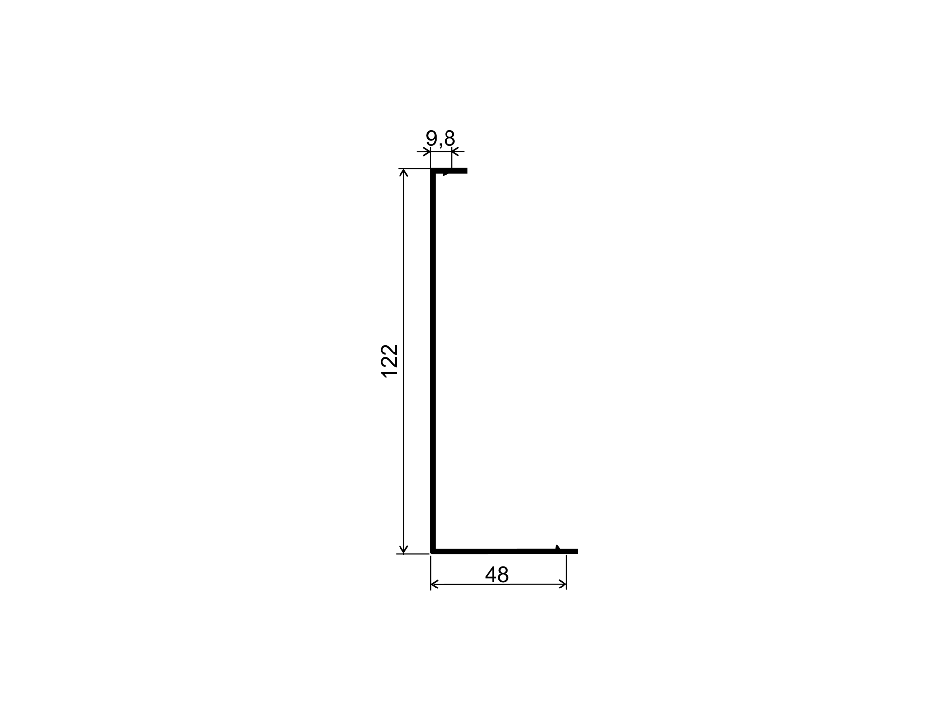 LISTWA / SZYNA / BLENDA / DLA LISTWY U DO BOKU / 5M / 122X48 / ALUMINIUM / CZARNA LISTWA / SZYNA / BLENDA / DLA LISTWY U DO BOKU / 5M / 122X48 / ALUMINIUM / CZARNA