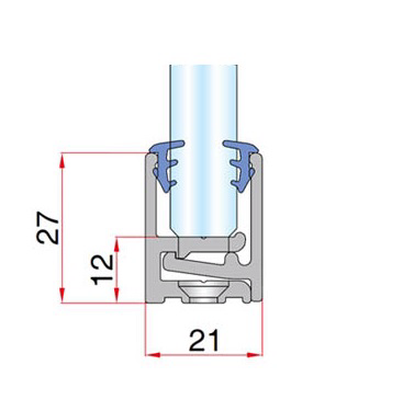 ŚCIANKI / LISTWA DZIELONA SYSTEMOWA DLA SZKŁA ALUMINIUM 3000 mm 21×27 ŚCIANKI / LISTWA DZIELONA SYSTEMOWA DLA SZKŁA ALUMINIUM 3000 mm 21×27