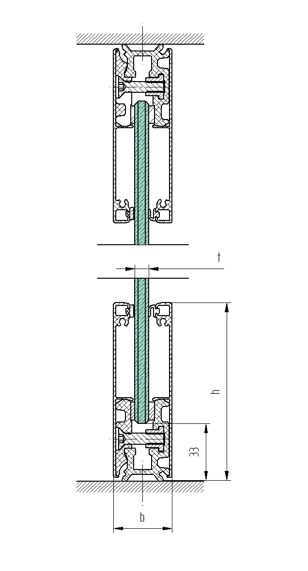 ŚCIANKI / MASKOWNICA ALUMINIOWA PROFILU SZKLENIA / H100 /ANODOWANY ŚCIANKI / MASKOWNICA ALUMINIOWA PROFILU SZKLENIA / H100 /ANODOWANY