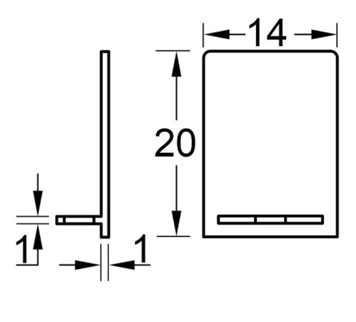 SYSTEMY SZKLANE / ZAŚLEPKA / 20X14 / SZKŁO 10MM / ALUMINIUM / POLER SYSTEMY SZKLANE / ZAŚLEPKA / 20X14 / SZKŁO 10MM / ALUMINIUM / POLER