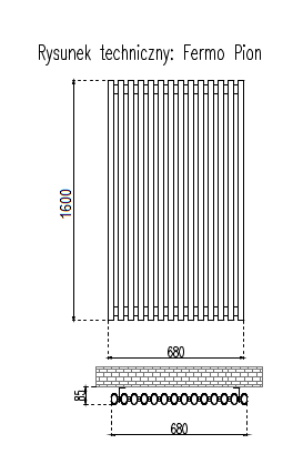 GRZEJNIKI / GRZEJNIK DEKORACYJNY FERMO PIONOWY / H1600 / L680 / BIAŁY GRZEJNIKI / GRZEJNIK DEKORACYJNY FERMO PIONOWY / H1600 / L680 / BIAŁY