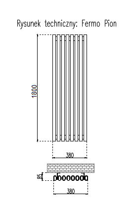GRZEJNIKI / GRZEJNIK DEKORACYJNY FERMO PIONOWY / H1800 / L380/ BIAŁY GRZEJNIKI / GRZEJNIK DEKORACYJNY FERMO PIONOWY / H1800 / L380/ BIAŁY
