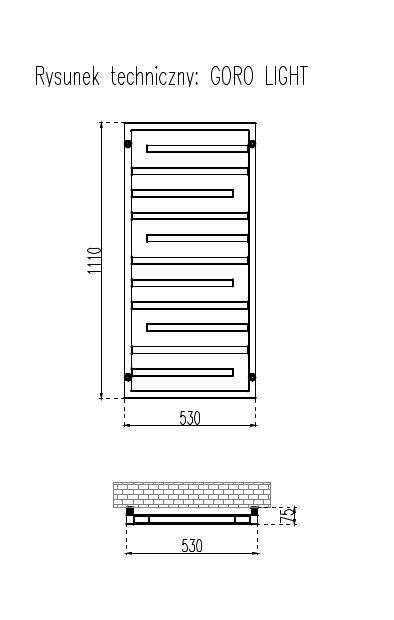 GRZEJNIKI / GRZEJNIK DEKORACYJNY GORO LIGHT / H1110 / L530 / ZŁOTY GRZEJNIKI / GRZEJNIK DEKORACYJNY GORO LIGHT / H1110 / L530 / ZŁOTY