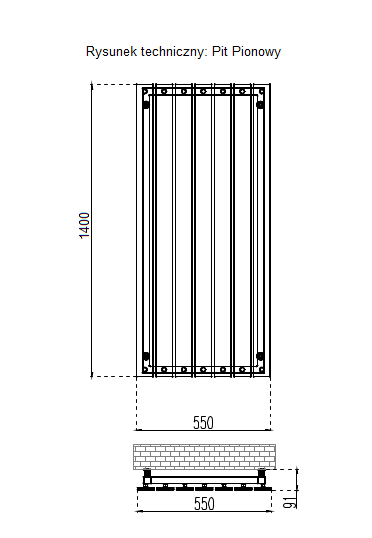 GRZEJNIKI / GRZEJNIK DEKORACYJNY PIT PIONOWY / H1400 / L550 / BIAŁY GRZEJNIKI / GRZEJNIK DEKORACYJNY PIT PIONOWY / H1400 / L550 / BIAŁY