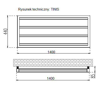 GRZEJNIKI / GRZEJNIK DEKORACYJNY TINIS / H440 / L1400 / BIAŁY GRZEJNIKI / GRZEJNIK DEKORACYJNY TINIS / H440 / L1400 / BIAŁY