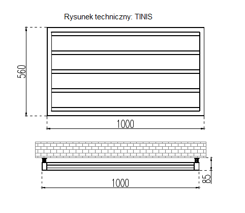 GRZEJNIKI / GRZEJNIK DEKORACYJNY TINIS / H560 / L1000 / BIAŁY GRZEJNIKI / GRZEJNIK DEKORACYJNY TINIS / H560 / L1000 / BIAŁY