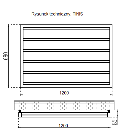 GRZEJNIKI / GRZEJNIK DEKORACYJNY TINIS / H680 / L1200 / BIAŁY GRZEJNIKI / GRZEJNIK DEKORACYJNY TINIS / H680 / L1200 / BIAŁY