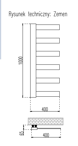 GRZEJNIKI / GRZEJNIK DEKORACYJNY ZEMEN / H100 / L400 / BIAŁY GRZEJNIKI / GRZEJNIK DEKORACYJNY ZEMEN / H100 / L400 / BIAŁY