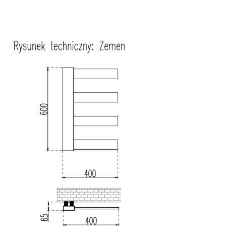 GRZEJNIKI / GRZEJNIK DEKORACYJNY ZEMEN / H600 / L400 / BIAŁY GRZEJNIKI / GRZEJNIK DEKORACYJNY ZEMEN / H600 / L400 / BIAŁY