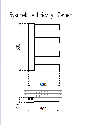 GRZEJNIKI / GRZEJNIK DEKORACYJNY ZEMEN / H600 / L500 / BIAŁY GRZEJNIKI / GRZEJNIK DEKORACYJNY ZEMEN / H600 / L500 / BIAŁY