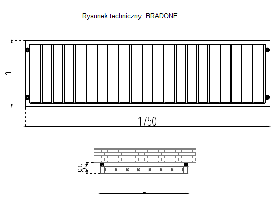 GRZEJNIKI / GRZEJNIK DEKORACYJNY BRADONE / H480 / L1750 / BIAŁY GRZEJNIKI / GRZEJNIK DEKORACYJNY BRADONE / H480 / L1750 / BIAŁY