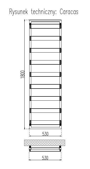 GRZEJNIKI / GRZEJNIK DEKORACYJNY CARACAS / H1800 / L530 / BIAŁY GRZEJNIKI / GRZEJNIK DEKORACYJNY CARACAS / H1800 / L530 / BIAŁY