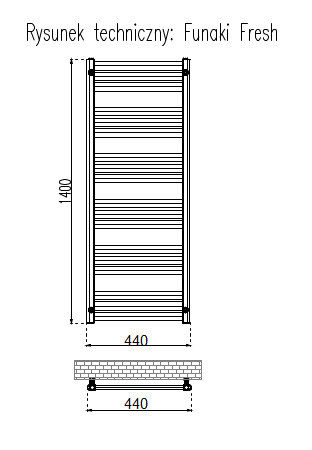 GRZEJNIKI / GRZEJNIK DEKORACYJNY FUNAKI FRESH / H1400 / L440 / BIAŁY GRZEJNIKI / GRZEJNIK DEKORACYJNY FUNAKI FRESH / H1400 / L440 / BIAŁY