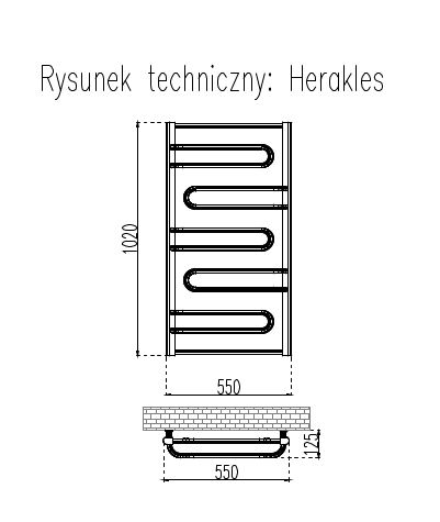 GRZEJNIKI / GRZEJNIK ŁAZIENKOWY HERAKLES / H1020 / L540 / BIAŁY GRZEJNIKI / GRZEJNIK ŁAZIENKOWY HERAKLES / H1020 / L540 / BIAŁY