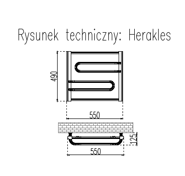 GRZEJNIKI / GRZEJNIK ŁAZIENKOWY HERAKLES / H490 / L540 / BIAŁY GRZEJNIKI / GRZEJNIK ŁAZIENKOWY HERAKLES / H490 / L540 / BIAŁY