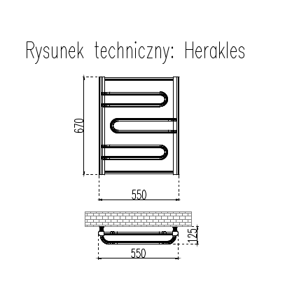 GRZEJNIKI / GRZEJNIK ŁAZIENKOWY HERAKLES / H670 / L540 / BIAŁY GRZEJNIKI / GRZEJNIK ŁAZIENKOWY HERAKLES / H670 / L540 / BIAŁY
