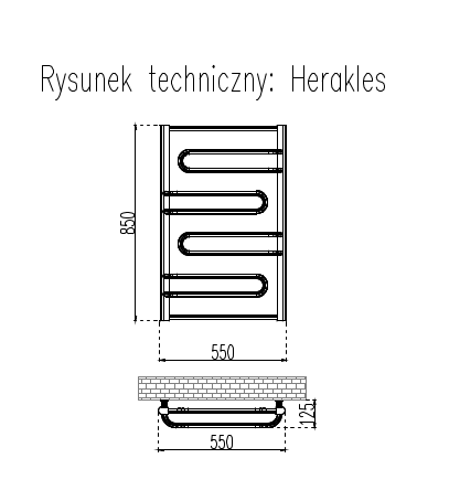 GRZEJNIKI / GRZEJNIK ŁAZIENKOWY HERAKLES / H850 / L540 / BIAŁY GRZEJNIKI / GRZEJNIK ŁAZIENKOWY HERAKLES / H850 / L540 / BIAŁY