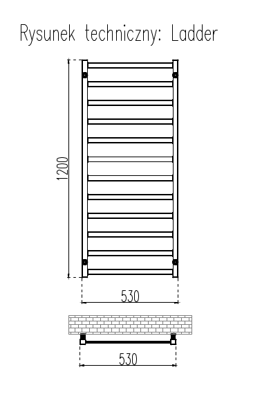 GRZEJNIKI / GRZEJNIK ŁAZIENKOWY LADDER / H1200 / L530 / ANTRACYT GRZEJNIKI / GRZEJNIK ŁAZIENKOWY LADDER / H1200 / L530 / ANTRACYT