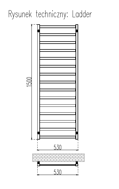 GRZEJNIKI / GRZEJNIK ŁAZIENKOWY LADDER / H1500 / L530 / BIAŁY GRZEJNIKI / GRZEJNIK ŁAZIENKOWY LADDER / H1500 / L530 / BIAŁY