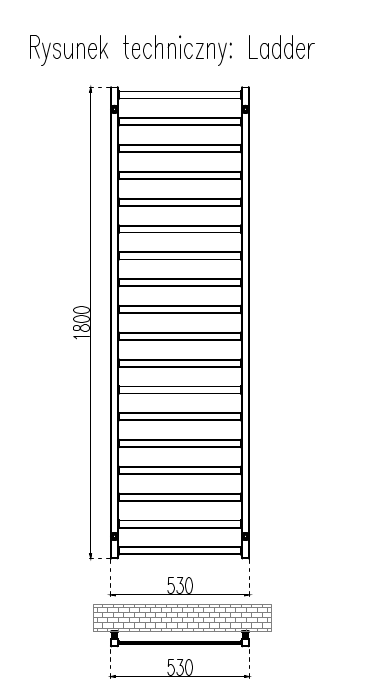 GRZEJNIKI / GRZEJNIK ŁAZIENKOWY LADDER / H1800 / L530 / ANTRACYT GRZEJNIKI / GRZEJNIK ŁAZIENKOWY LADDER / H1800 / L530 / ANTRACYT