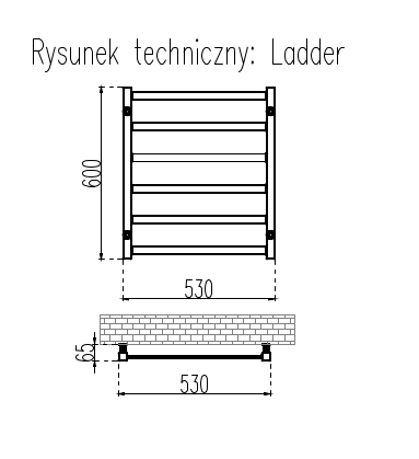 GRZEJNIKI / GRZEJNIK ŁAZIENKOWY LADDER / H600 / L530 / ZŁOTY GRZEJNIKI / GRZEJNIK ŁAZIENKOWY LADDER / H600 / L530 / ZŁOTY