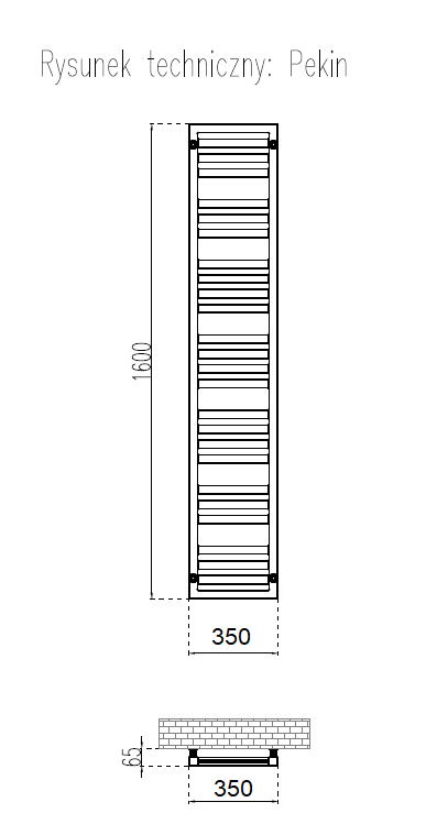 GRZEJNIKI / GRZEJNIK DEKORACYJNY PEKIN / H1600 / L350 / BIAŁY GRZEJNIKI / GRZEJNIK DEKORACYJNY PEKIN / H1600 / L350 / BIAŁY