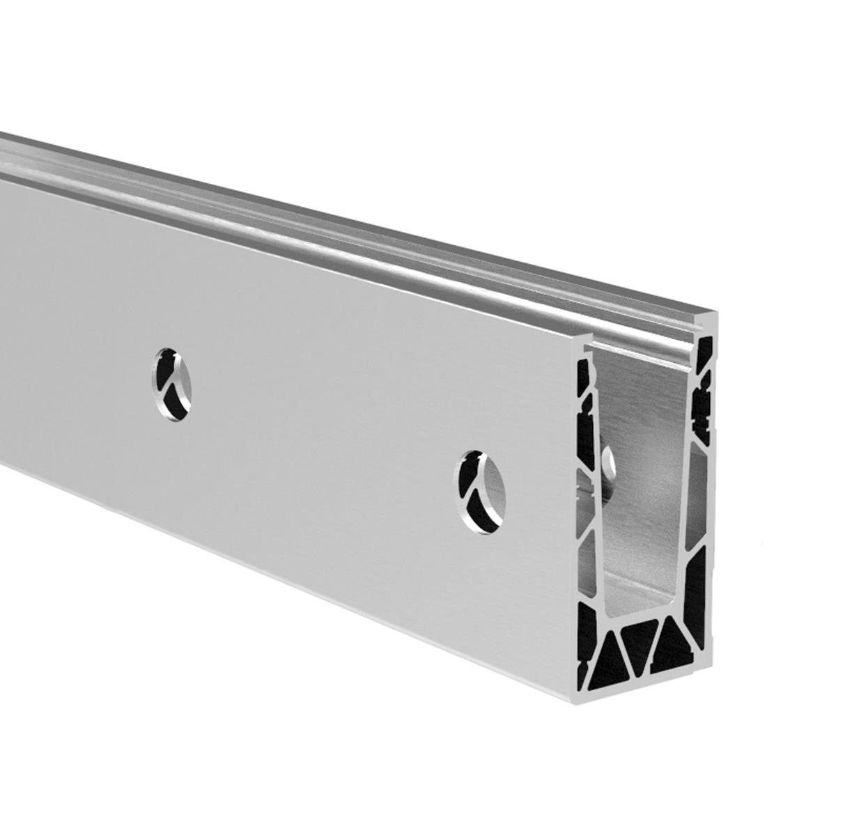 BN / BALUSTRADA CAŁOSZKLANA NA LISTWIE U OD BOKU / SZKŁO T 16.76 / L2500 / ALUMINIUM / SATIN ELOX BN / BALUSTRADA CAŁOSZKLANA NA LISTWIE U OD BOKU / SZKŁO T 16.76 / L2500 / ALUMINIUM / SATIN ELOX