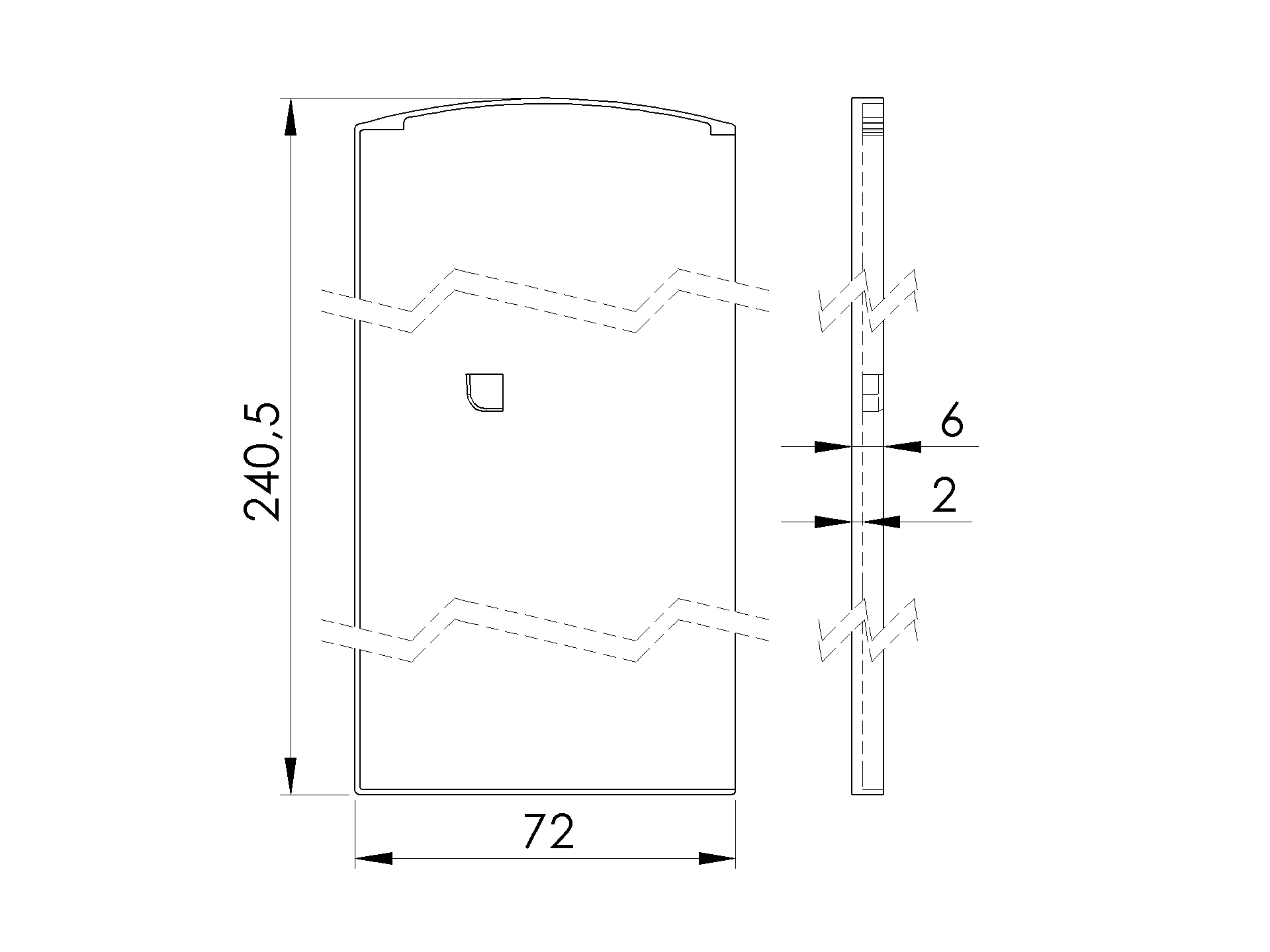 EBN / PROFILE ALUMINIOWE / ZAŚLEPKA DO PROFILU ALUMINIOWEGO Y PRO XL / H 240.5 / ALUMINIUM / SZLIFOWANY EBN / PROFILE ALUMINIOWE / ZAŚLEPKA DO PROFILU ALUMINIOWEGO Y PRO XL / H 240.5 / ALUMINIUM / SZLIFOWANY