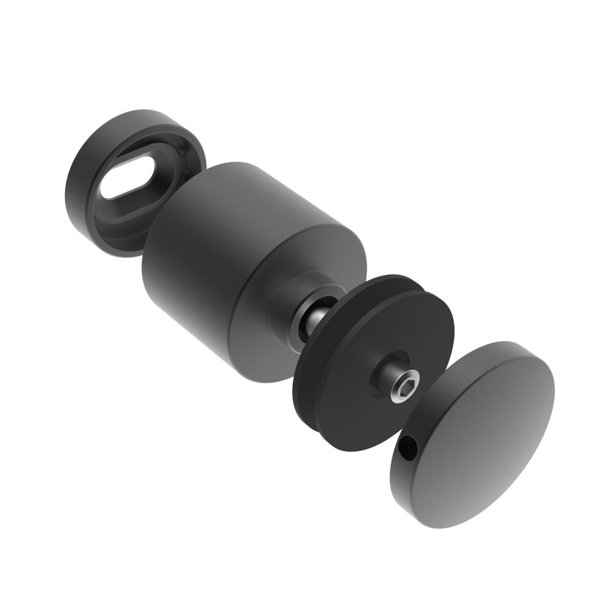 EBN / ROTULA / DYSTANS REGULOWANY 42- 47 / PRZYŁĄCZ PŁASKI / DLA SZKŁA 8-17.52mm / AISI 304 / CZARNY EBN / ROTULA / DYSTANS REGULOWANY 42- 47 / PRZYŁĄCZ PŁASKI / DLA SZKŁA 8-17.52mm / AISI 304 / CZARNY