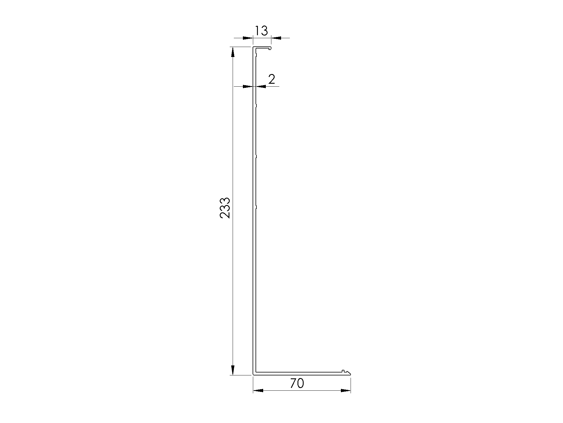 LISTWA / SZYNA / BLENDA / DLA LISTWY Y / 5M / 233X 70 / ALUMINIUM / SATYNA LISTWA / SZYNA / BLENDA / DLA LISTWY Y / 5M / 233X 70 / ALUMINIUM / SATYNA